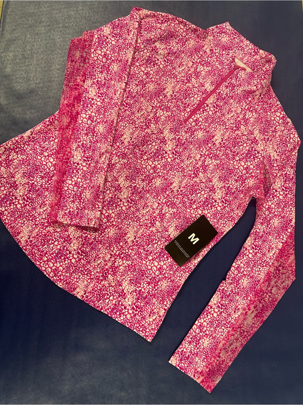 NWT IBKUL Women's Long Sleeve Active Top UPF 50+ - Pink Snake Print - Medium - Picture 1 of 4
